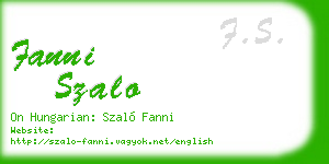 fanni szalo business card